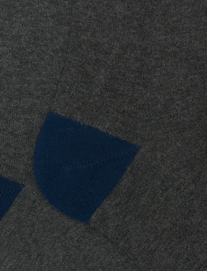 Calze lunghe uomo cotone e cashmere sasso tinta unita e contrasti - Gallo 1927 - Official Online Shop