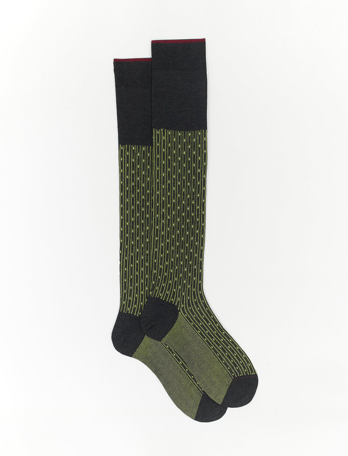 Calze lunghe uomo cotone grafite fantasia giglio - Gallo 1927 - Official Online Shop