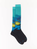 Calze lunghe uomo cotone leggero blu fantasia savana - Gallo 1927 - Official Online Shop