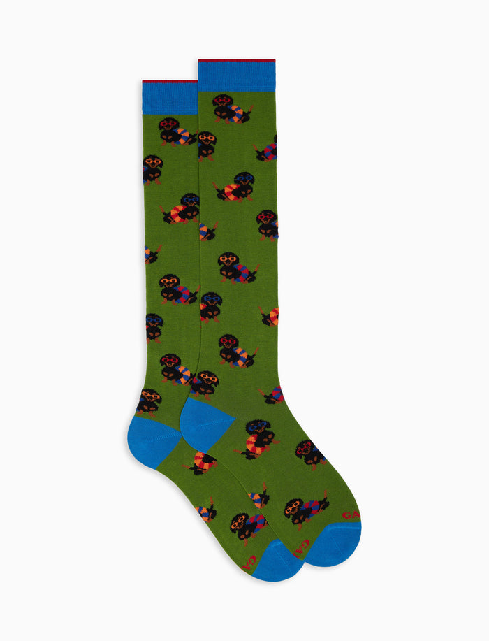 Calze lunghe uomo cotone leggero cactus fantasia cani - Gallo 1927 - Official Online Shop