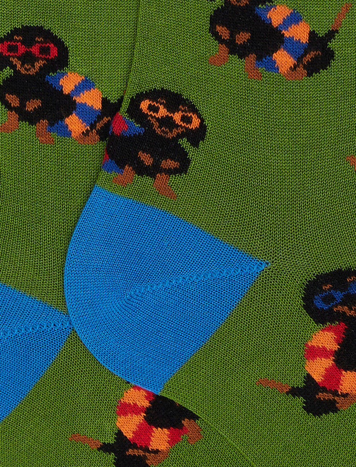 Calze lunghe uomo cotone leggero cactus fantasia cani - Gallo 1927 - Official Online Shop