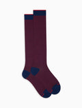 Calze lunghe uomo cotone leggero blu royal e rosso righina sottilissima - Gallo 1927 - Official Online Shop