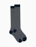 Calze lunghe uomo cotone leggero oltremare righina sottilissima - Gallo 1927 - Official Online Shop