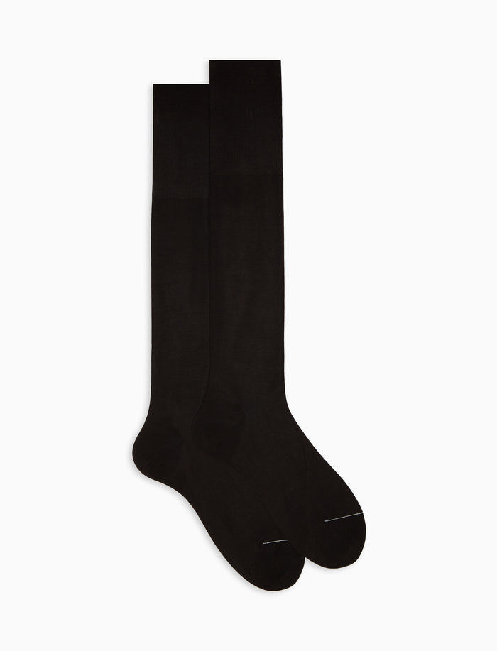 Calze lunghe uomo cotone marrone tinta unita - Gallo 1927 - Official Online Shop