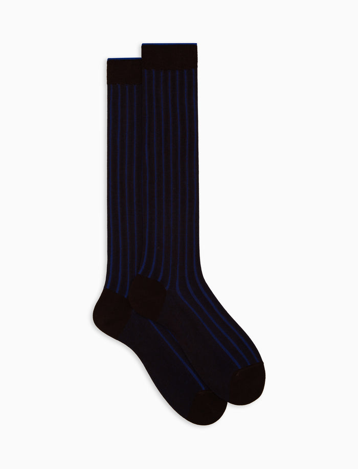 Calze lunghe uomo cotone marrone vanisé a coste larghe - Gallo 1927 - Official Online Shop
