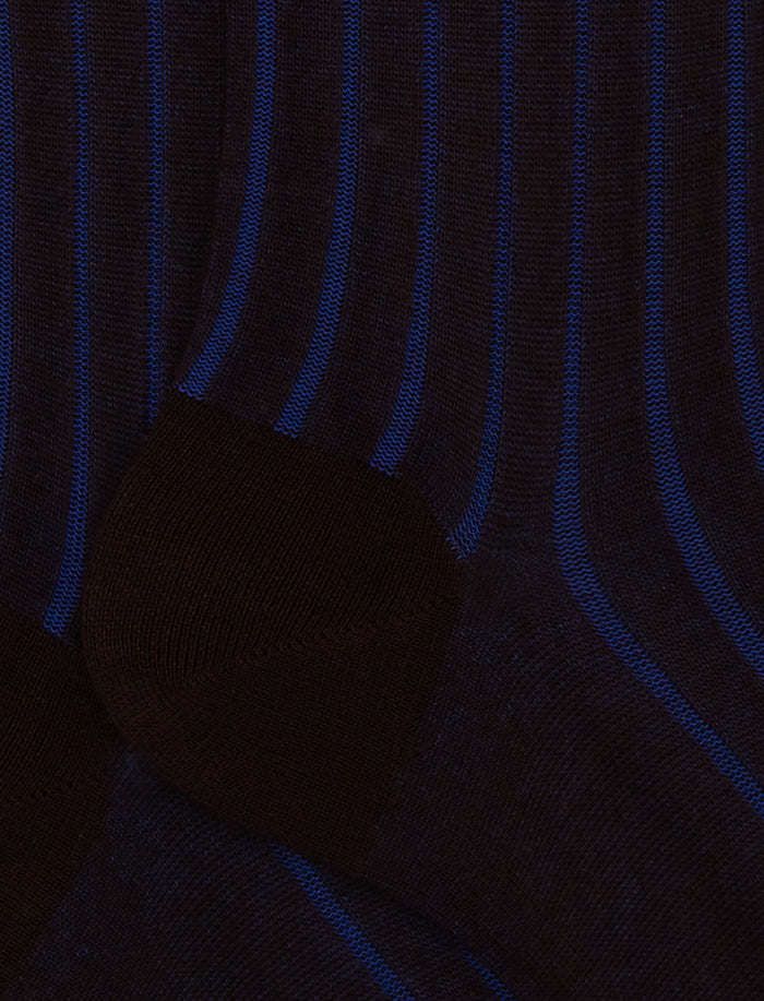 Calze lunghe uomo cotone marrone vanisé a coste larghe - Gallo 1927 - Official Online Shop