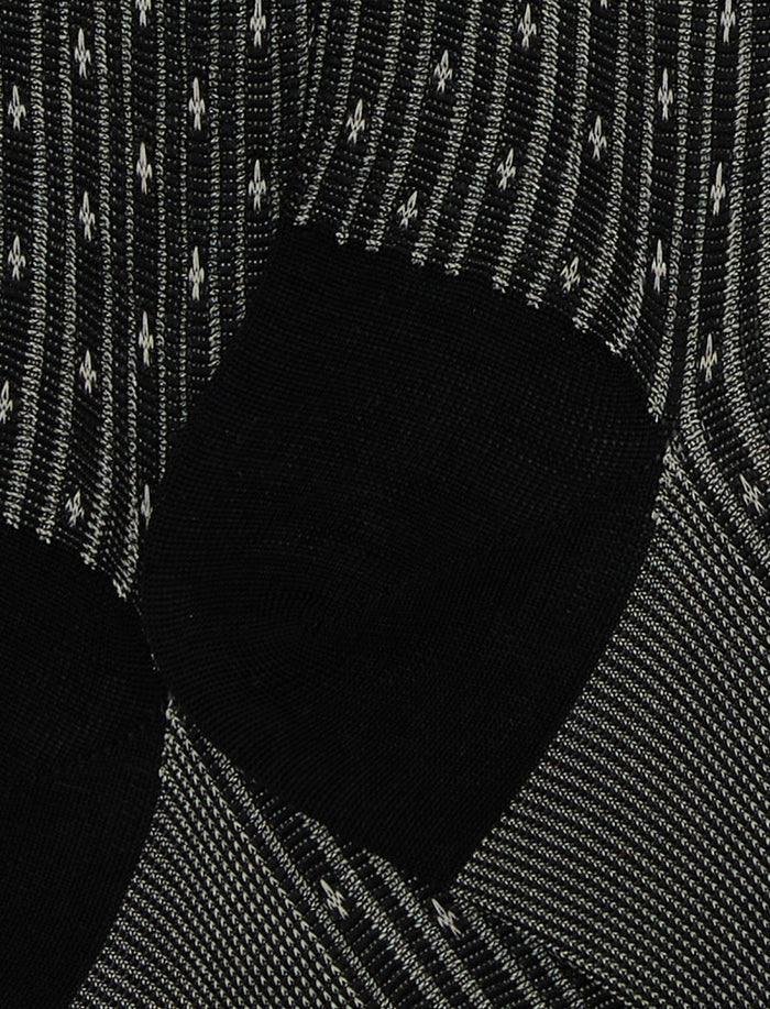 Calze lunghe uomo cotone nero fantasia giglio - Gallo 1927 - Official Online Shop