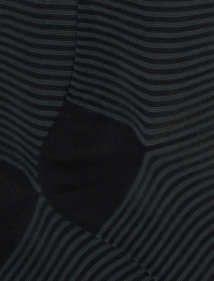 Calze lunghe uomo cotone nero righe windsor - Gallo 1927 - Official Online Shop