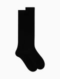 Calze lunghe uomo cotone nero tinta unita - Gallo 1927 - Official Online Shop