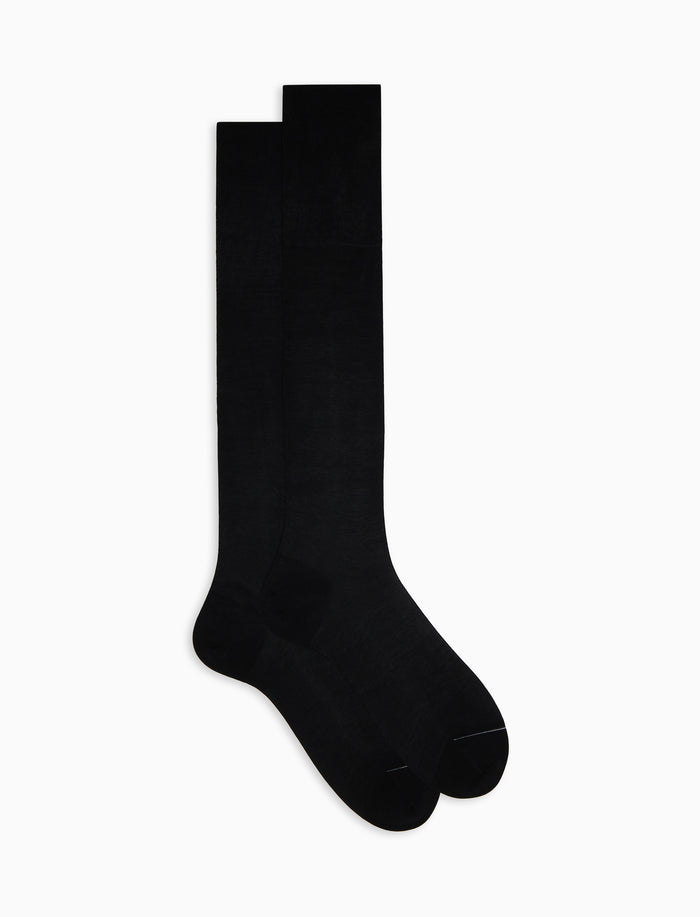 Calze lunghe uomo cotone nero tinta unita - Gallo 1927 - Official Online Shop
