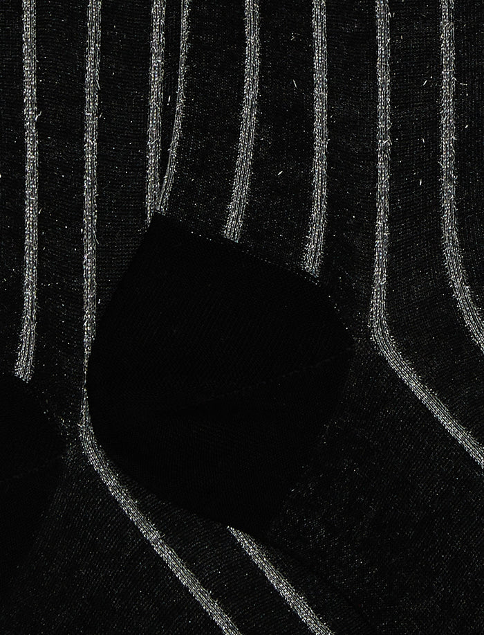Calze lunghe uomo cotone nero twin rib spaziata lurex - Gallo 1927 - Official Online Shop