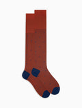 Calze lunghe uomo cotone rame fantasia pois su cangiante - Gallo 1927 - Official Online Shop