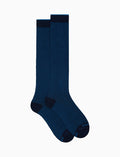 Calze lunghe uomo cotone royal/egeo righine bicolore - Gallo 1927 - Official Online Shop