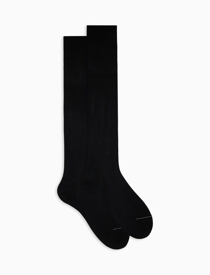 Calze lunghe uomo cotone tinta unita nero - Gallo 1927 - Official Online Shop