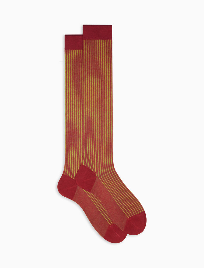 Calze lunghe uomo cotone twin rib rosso - Gallo 1927 - Official Online Shop