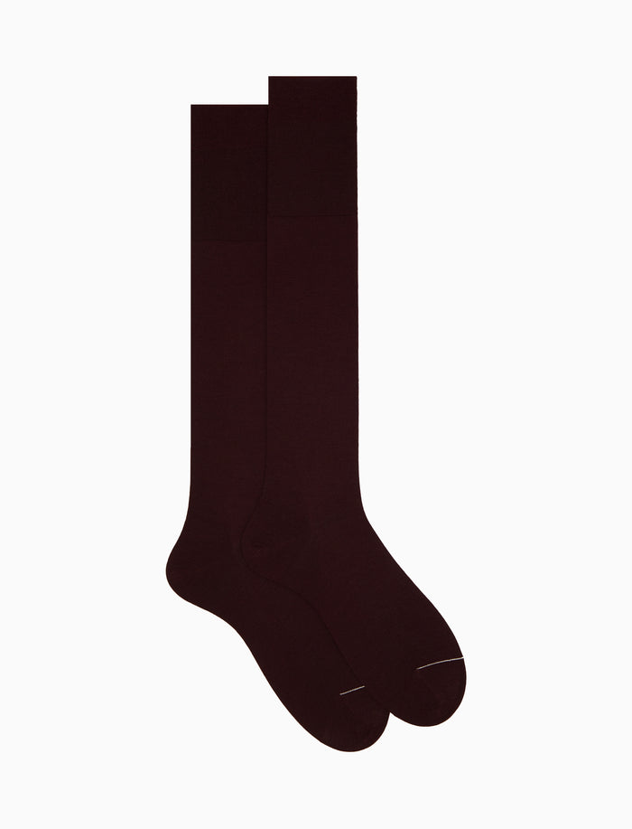 Calze lunghe uomo lana bordò tinta unita - Gallo 1927 - Official Online Shop