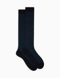 Calze lunghe uomo lana e cotone blu/egeo vanisé - Gallo 1927 - Official Online Shop