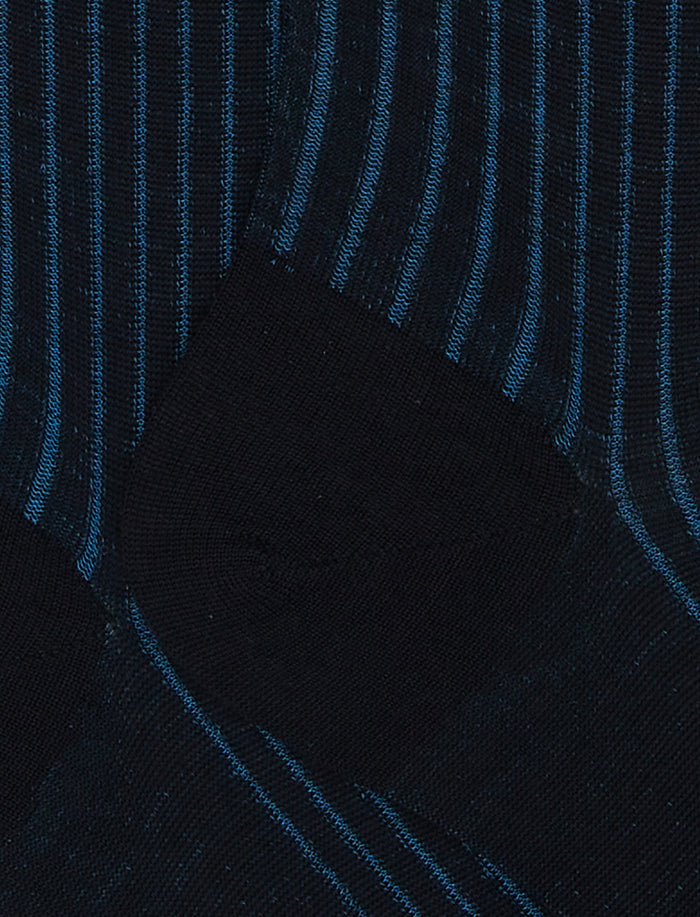 Calze lunghe uomo lana e cotone blu/egeo vanisé - Gallo 1927 - Official Online Shop
