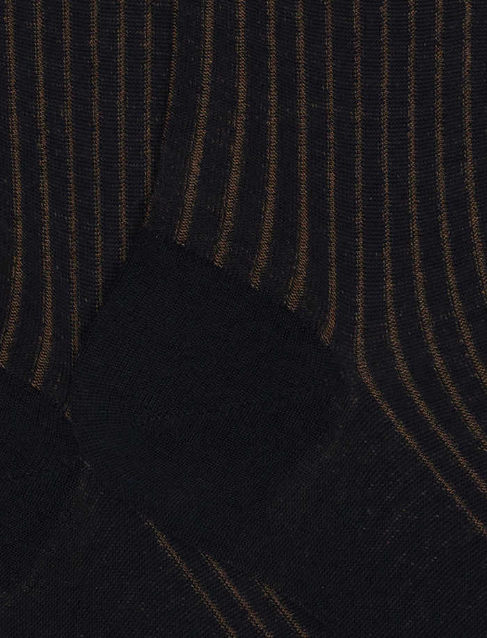Calze lunghe uomo lana e cotone blu/tortora vanisé - Gallo 1927 - Official Online Shop