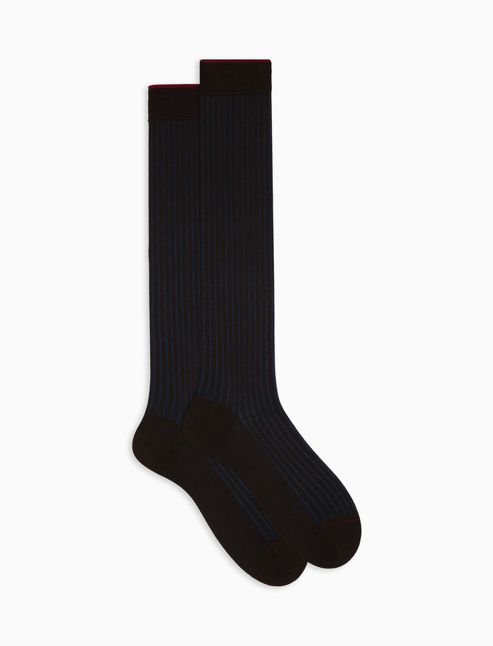 Calze lunghe uomo lana e cotone marrone vanisé - Gallo 1927 - Official Online Shop