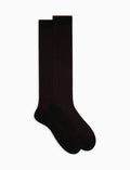 Calze lunghe uomo lana e cotone nero vanisé - Gallo 1927 - Official Online Shop