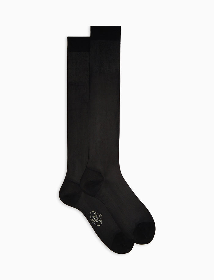 Calze lunghe uomo seta nero tinta unita - Gallo 1927 - Official Online Shop