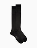 Calze lunghe uomo seta nero tinta unita - Gallo 1927 - Official Online Shop