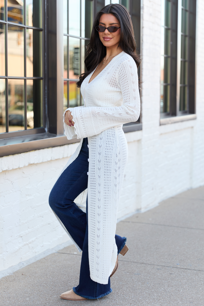 Campbell Ivory Knit Maxi Cardigan SALE