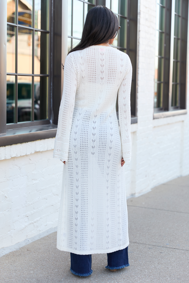 Campbell Ivory Knit Maxi Cardigan SALE