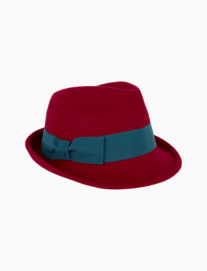 Cappello donna feltro bordò tinta unita - Gallo 1927 - Official Online Shop