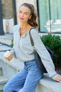 Casey Grey Henley Pullover