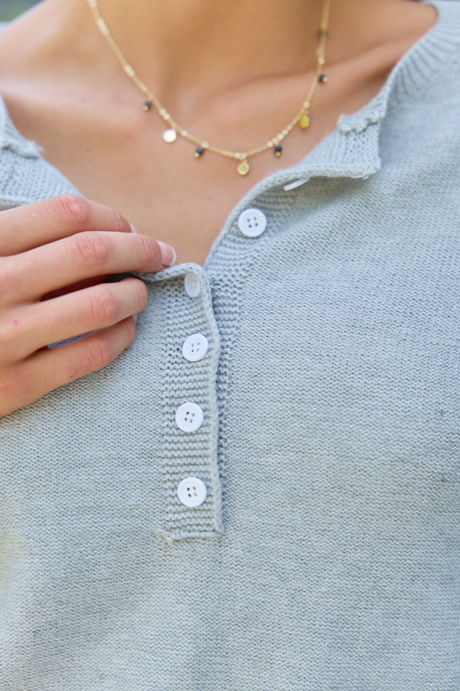 Casey Grey Henley Pullover