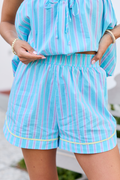 Cassidy Blue Striped Shorts FINAL SALE