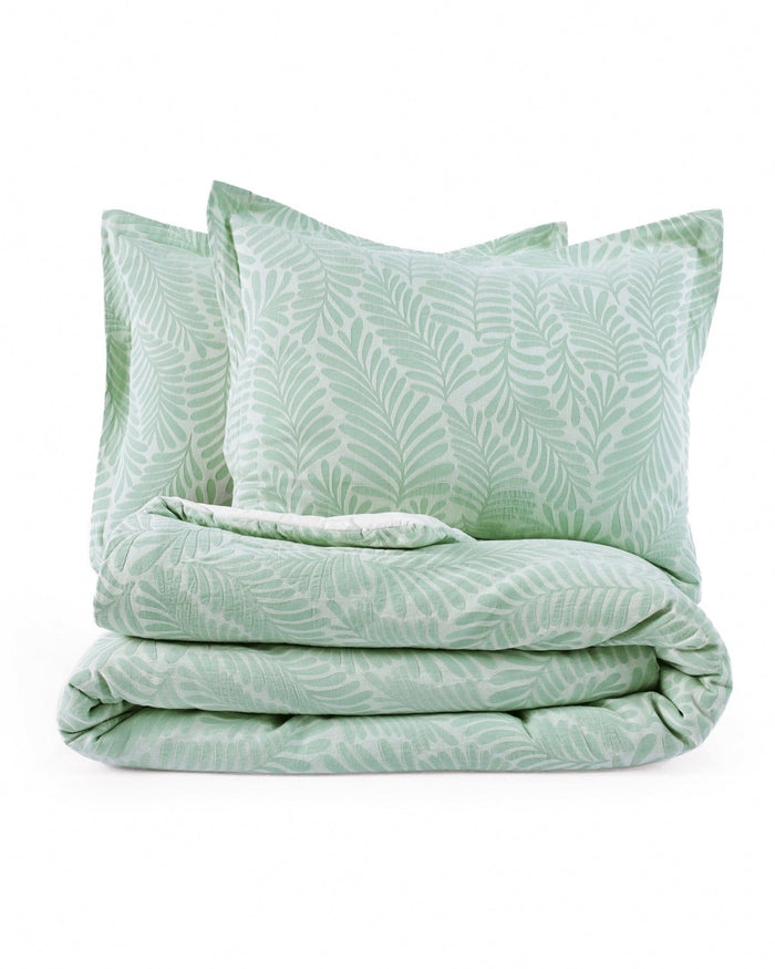 The front view of the Southern Tide Cedar Island Comforter Set by Southern Tide - Sage