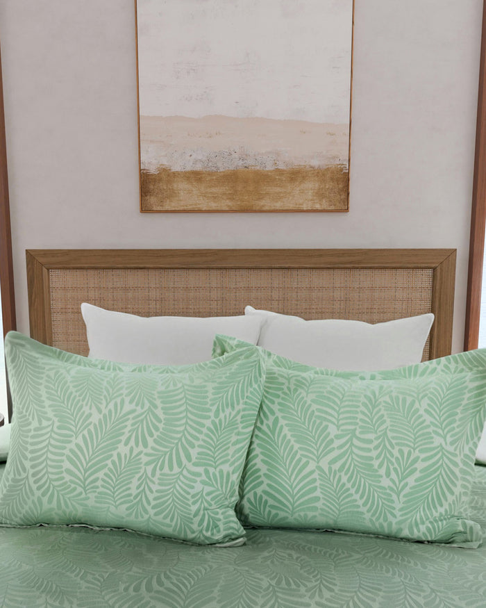 The detail view of the Southern Tide Cedar Island Comforter Set by Southern Tide - Sage