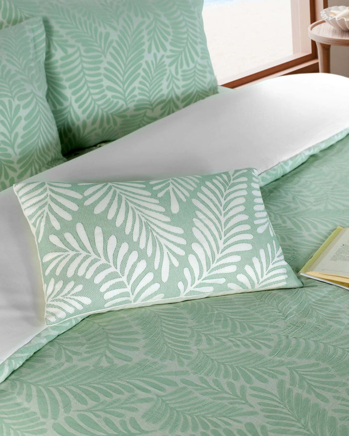 The detail view of the Southern Tide Cedar Island Decorative Pillow by Southern Tide - Sage