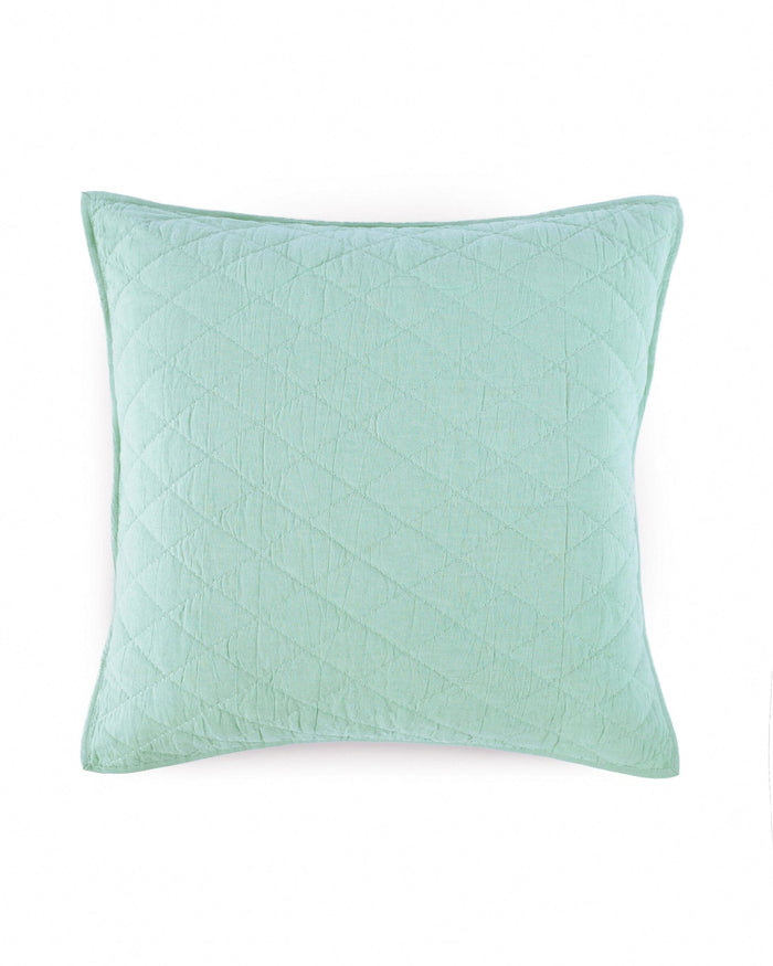 The front view of the Southern Tide Cedar Island Euro Sham by Southern Tide - Sage