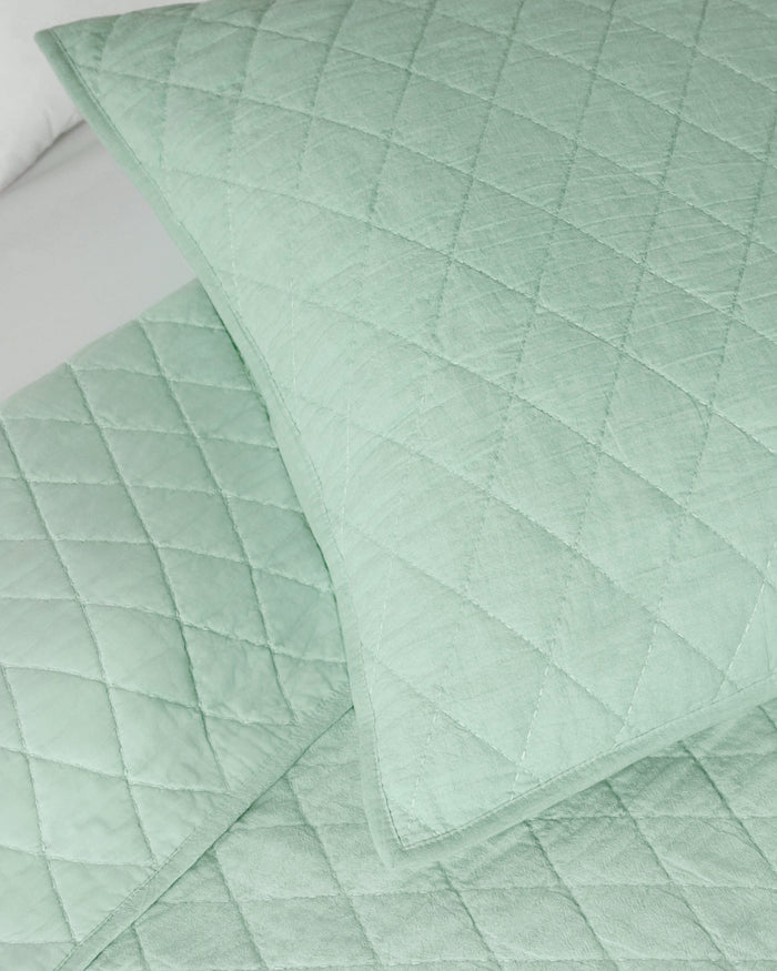 The detail view of the Southern Tide Cedar Island Euro Sham by Southern Tide - Sage