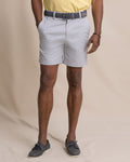The front view of the Southern Tide Channel Marker 7" Stretch Chino Short by Southern Tide - Seagull Grey