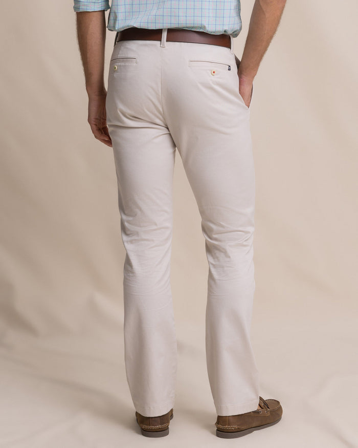 The back view of the Southern Tide Channel Marker Stretch Chino Pant by Southern Tide - Stone