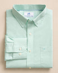 The front view of the Southern Tide Charleston Parkwood Microgingham Long Sleeve Sport Shirt by Southern Tide - Garden Grove