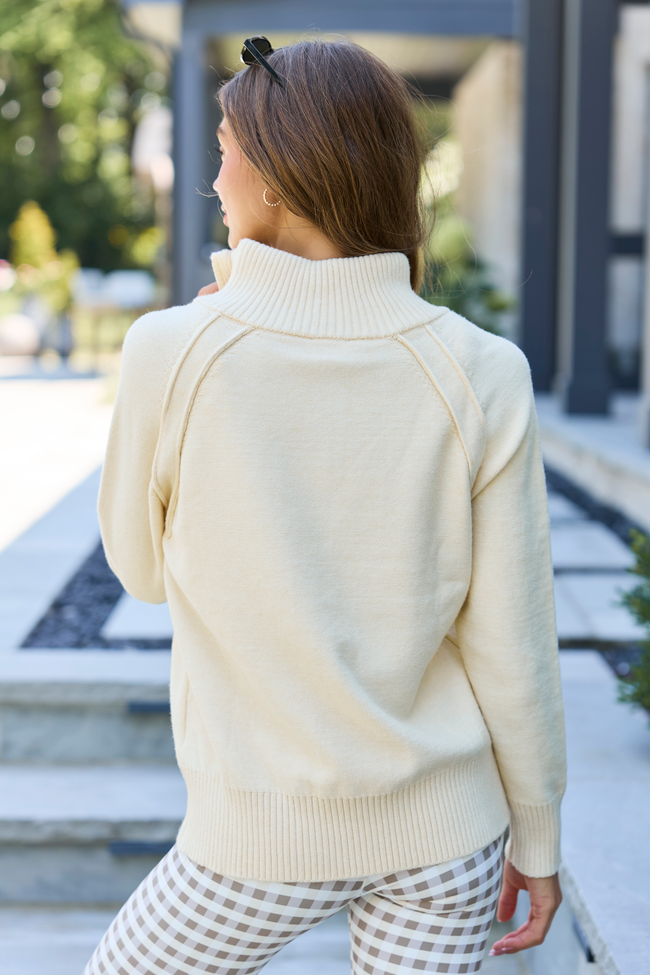 Check It Off Cream Quarter Zip