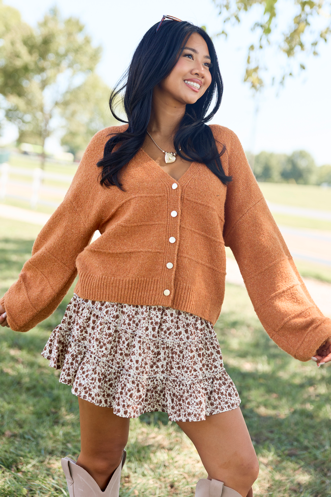 Cinnamon Season V-Neck Cardigan