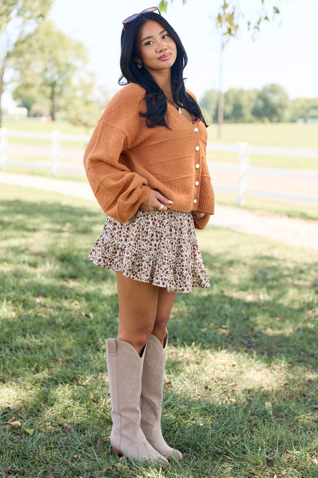 Cinnamon Season V-Neck Cardigan