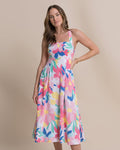 The front view of the Southern Tide Cinzia Printed Cross Strap Dress by Southern Tide - Classic White