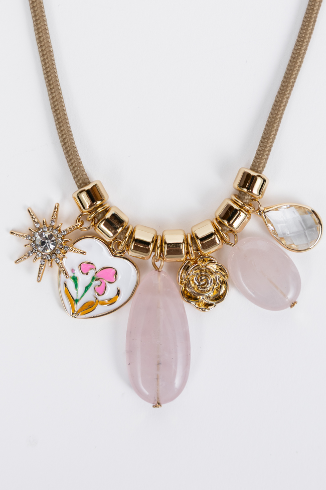 Clara Pink Charm Necklace FINAL SALE