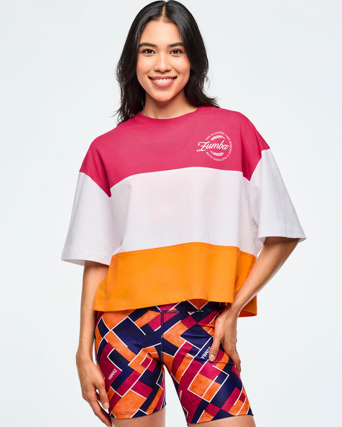 Pink/White # Class of 2001 Boxy Crop Top