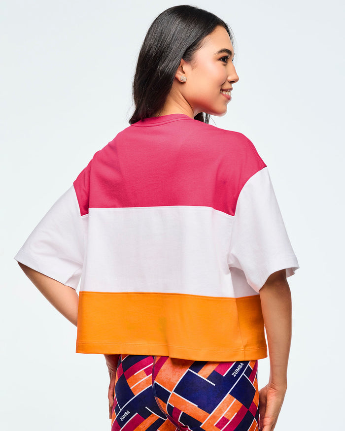 Pink/White # Class of 2001 Boxy Crop Top