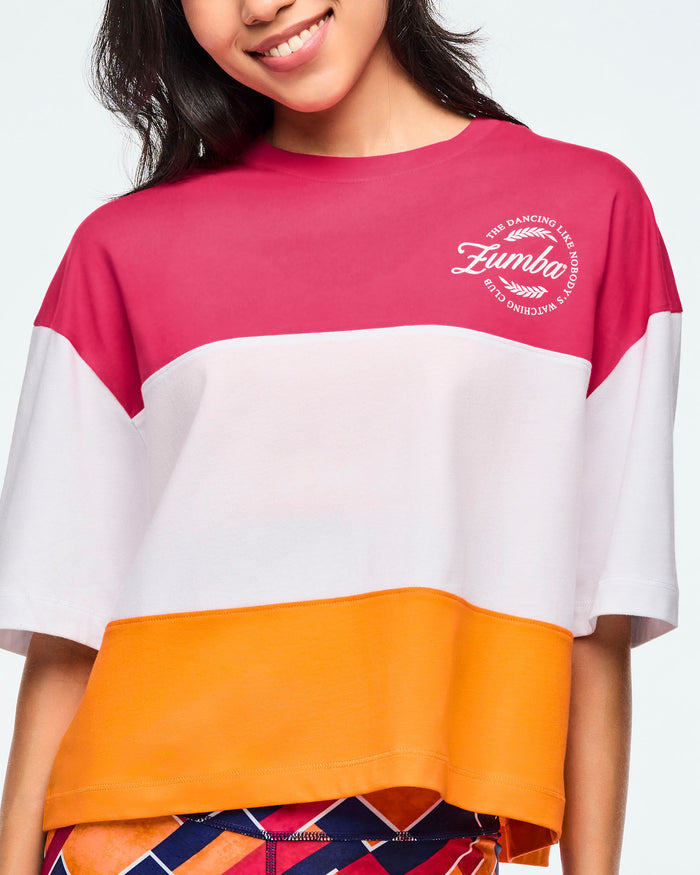 Pink/White # Class of 2001 Boxy Crop Top