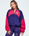 Dark Blue/Pink # Class of 2001 Color Blocked Puffer Jacket